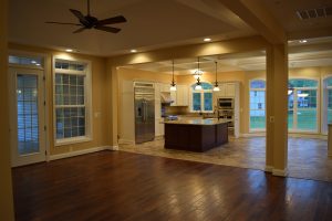 Hardwood floor. 